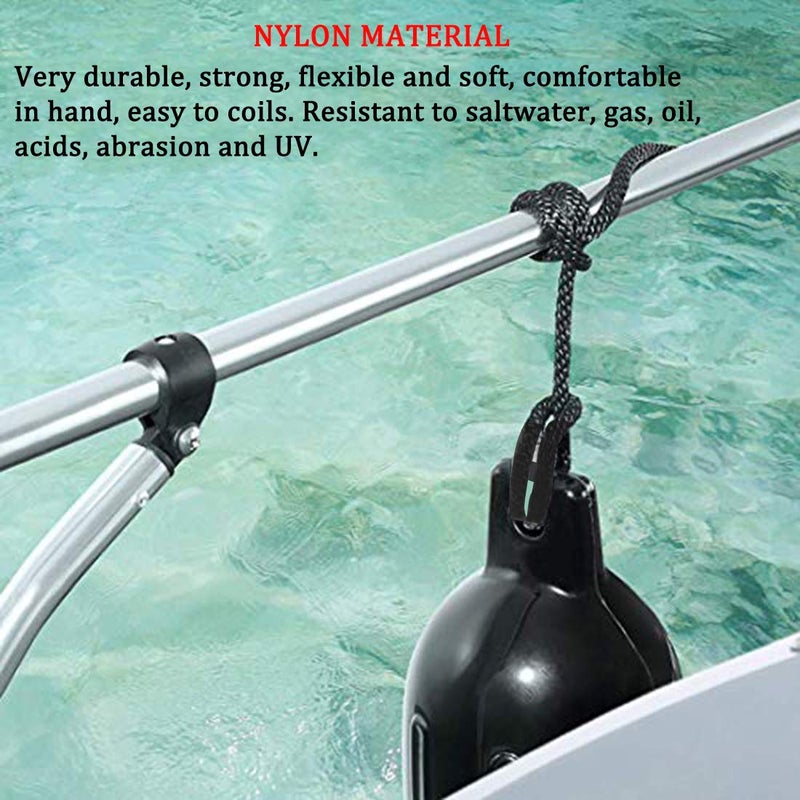 Boaton 4Pcs Double Braid Nylon Fender Lines, Boat Bumper Lines, Pontoon Boat Accessories, 6ft - Image 5